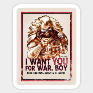 I Want YOU for WAR, BOY (dark colors) Sticker